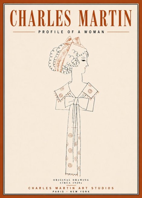 Charles Martin Profile of a Woman No5 - Juliste