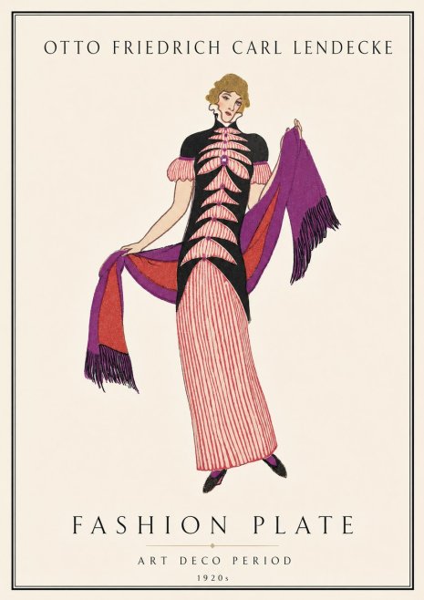 Otto Friedrich Carl Lendecke Fashion Plate I No2 - Juliste