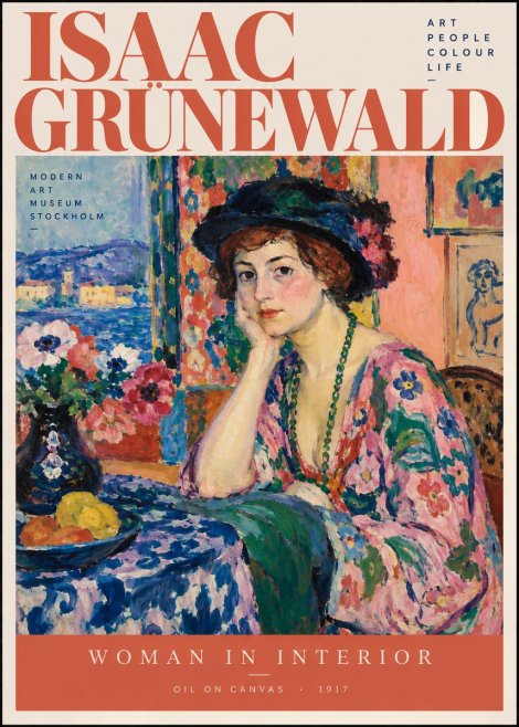 Isaac Grünewald Woman in Interior No2 - Juliste