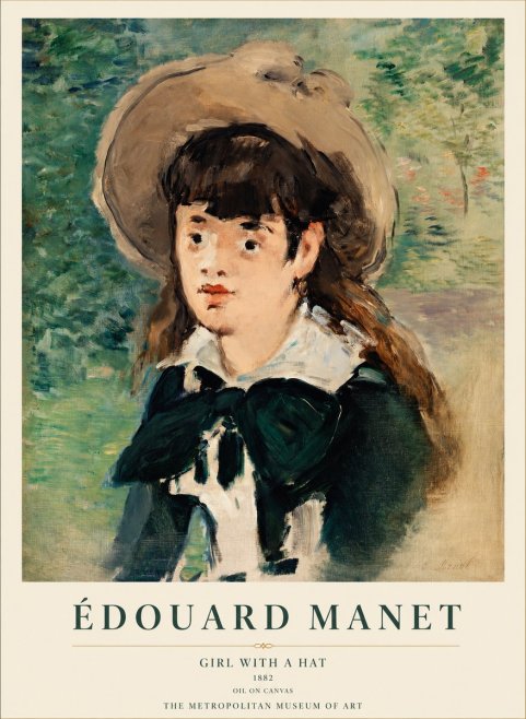 Édouard Manet Girl with a Hat No1 - Juliste