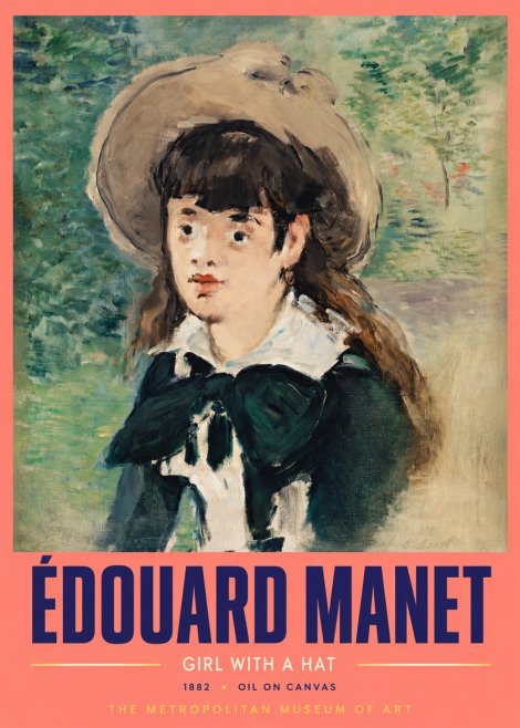 Édouard Manet Girl with a Hat No2 - Juliste