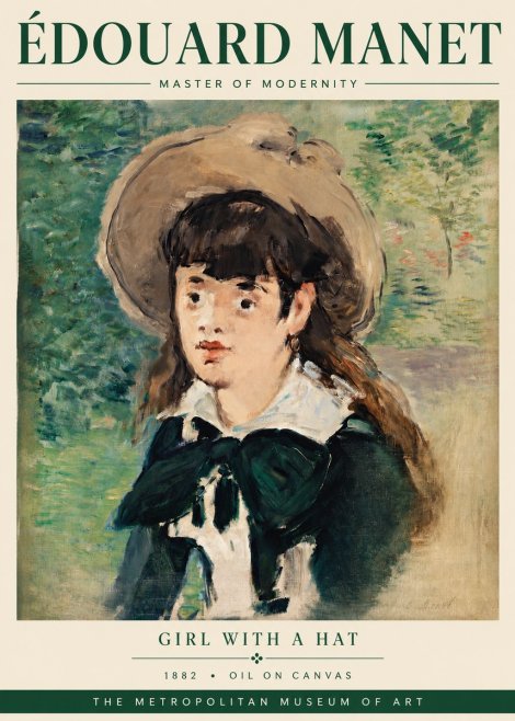 Édouard Manet Girl with a Hat No3 - Juliste