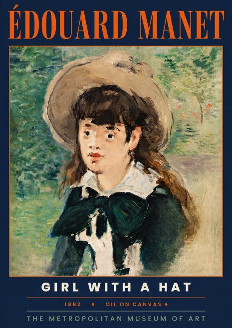 Édouard Manet Girl with a Hat No4 - Juliste