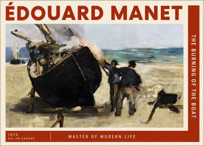 Édouard Manet The Burning of the Boat No2 - Juliste