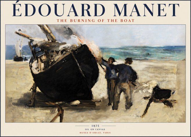 Édouard Manet The Burning of the Boat No3 - Juliste