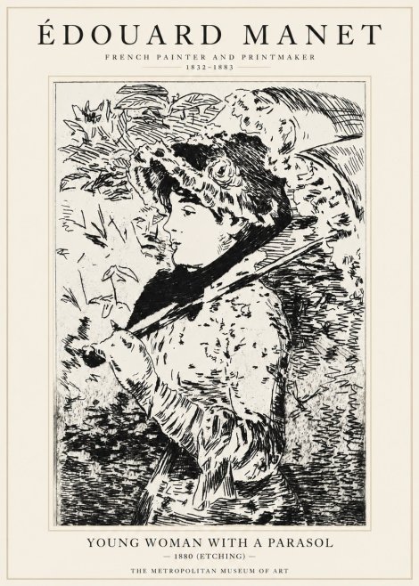 Édouard Manet Young Woman with a Parasol No1 - Juliste