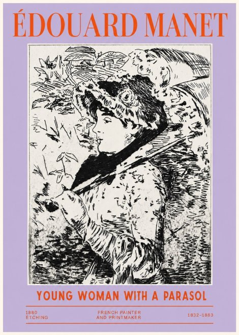 Édouard Manet Young Woman with a Parasol No2 - Juliste