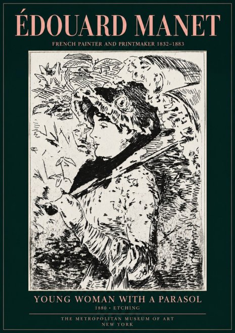 Édouard Manet Young Woman with a Parasol No3 - Juliste