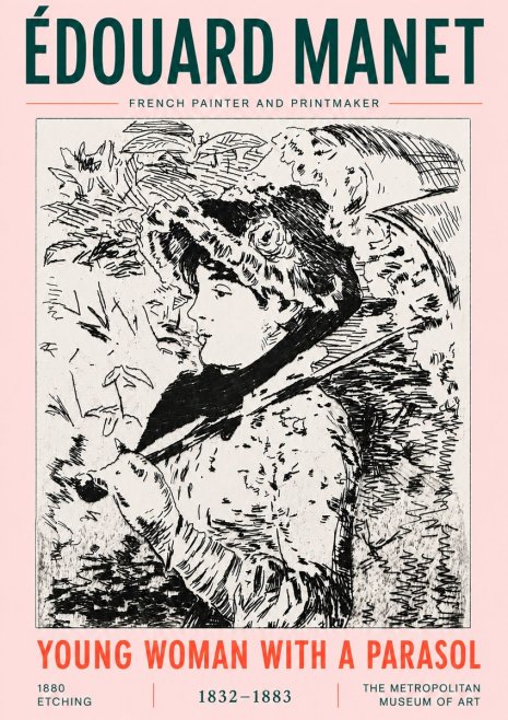 Édouard Manet Young Woman with a Parasol No6 - Juliste