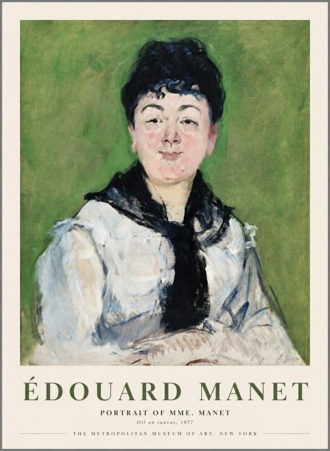 Édouard Manet Portrait of Mme. Manet No1 - Juliste