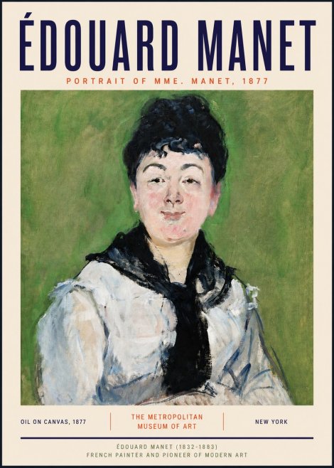 Édouard Manet Portrait of Mme. Manet No4 - Juliste