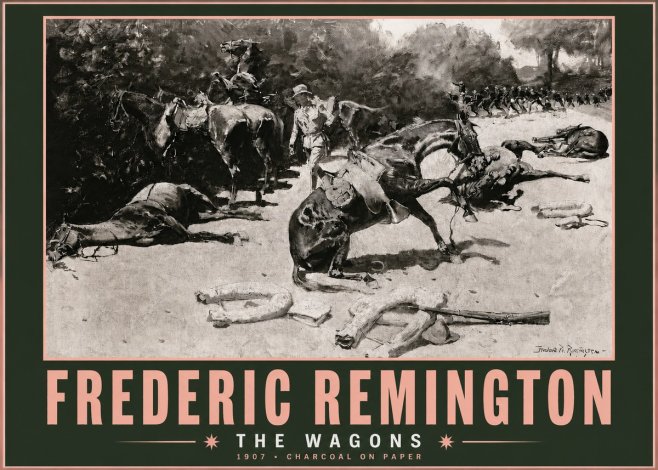 Frederic Remington The Wagons No3 - Juliste