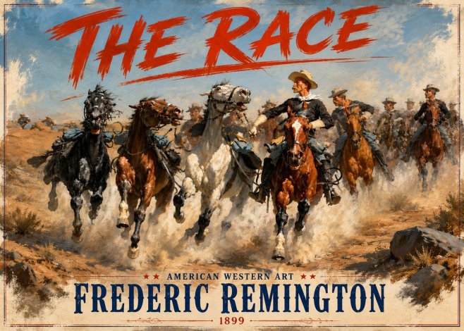 Frederic Remington The Race I No3 - Juliste