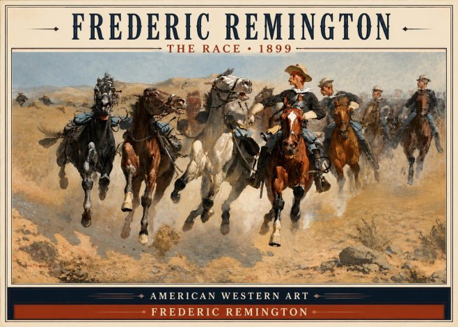Frederic Remington The Race I No4 - Juliste