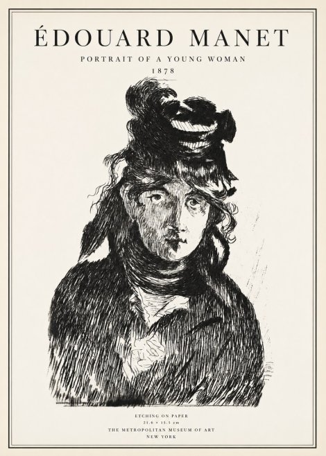 Édouard Manet Portrait of a Young Woman I No1 - Juliste