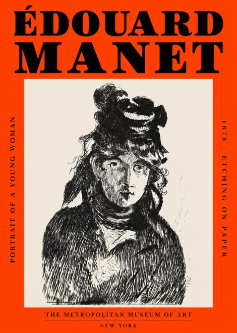 Édouard Manet Portrait of a Young Woman I No2 - Juliste