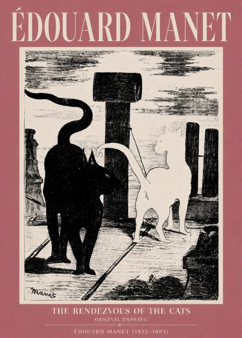 Édouard Manet The Rendezvous of the Cats No5 - Juliste