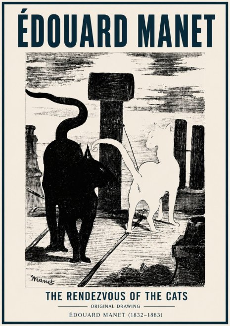 Édouard Manet The Rendezvous of the Cats No6 - Juliste