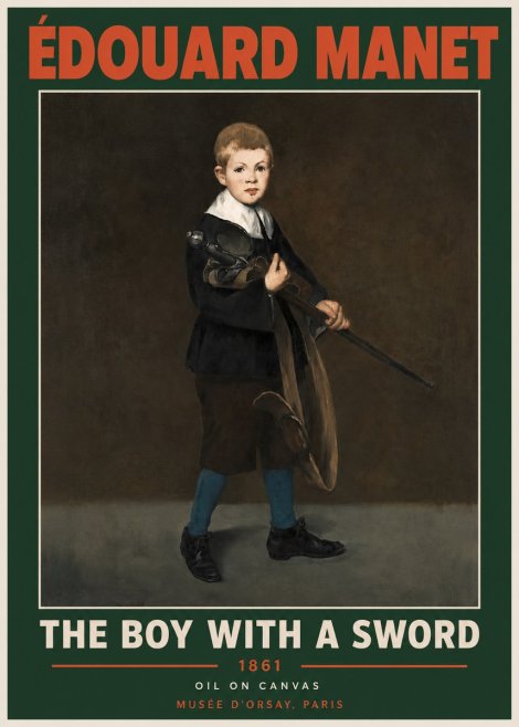 Édouard Manet The Boy with a Sword No2 - Juliste