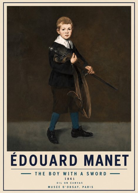 Édouard Manet The Boy with a Sword No5 - Juliste