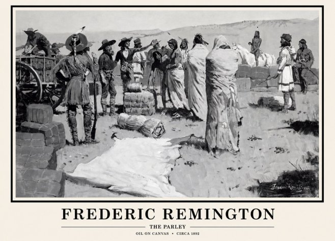 Frederic Remington The Parley No1 - Juliste