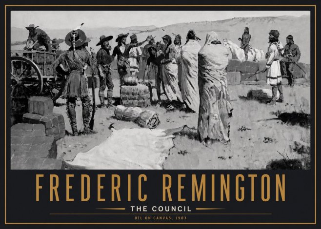 Frederic Remington The Parley No6 - Juliste