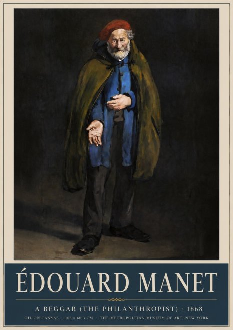 Édouard Manet A Beggar (the Philanthropist) No3 - Juliste