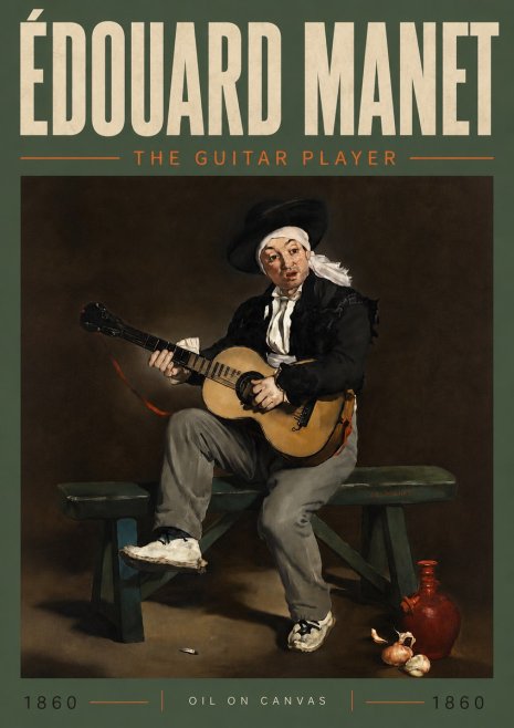 Édouard Manet The Guitar Player No5 - Juliste