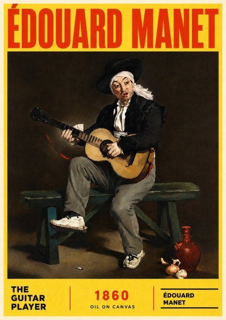Édouard Manet The Guitar Player No6 - Juliste
