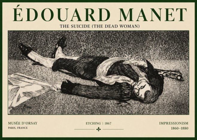 Édouard Manet The Suicide (the Dead Woman) No3 - Juliste