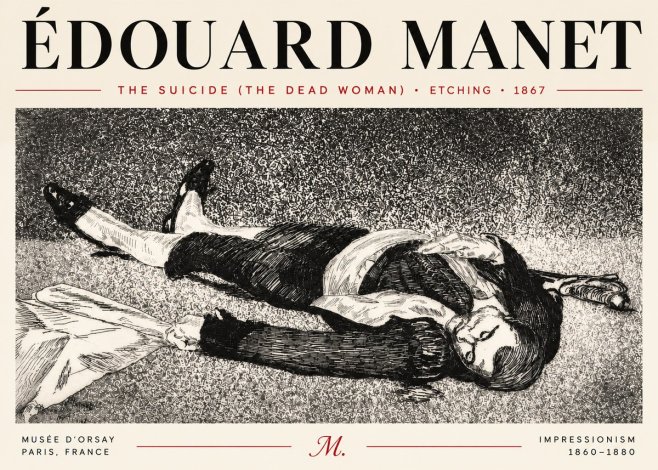 Édouard Manet The Suicide (the Dead Woman) No4 - Juliste