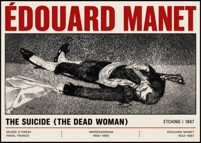 Édouard Manet The Suicide (the Dead Woman) No6 - Juliste