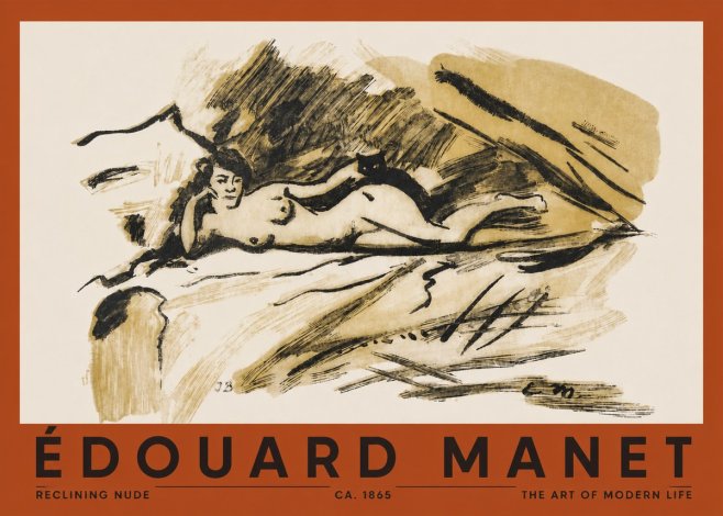 Édouard Manet Reclining Nude No2 - Juliste