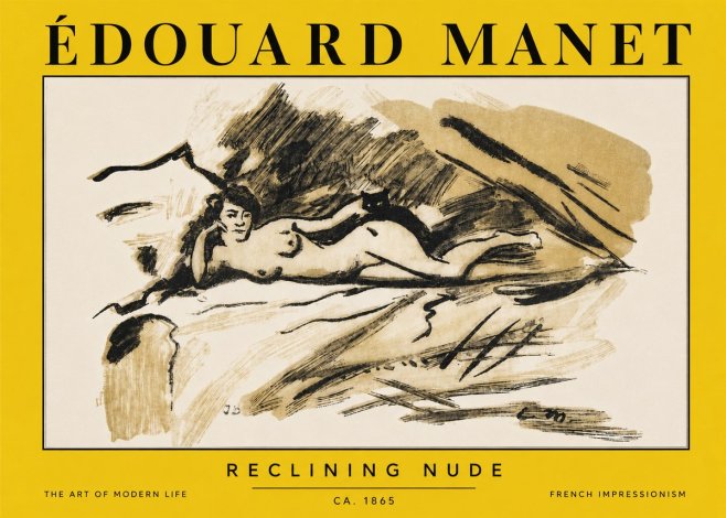 Édouard Manet Reclining Nude No3 - Juliste