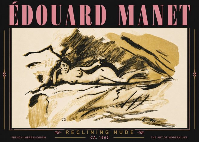 Édouard Manet Reclining Nude No6 - Juliste