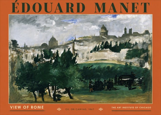 Édouard Manet View of Rome No6 - Juliste
