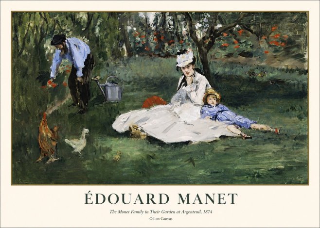 Édouard Manet The Monet Family in Their Garden at Argenteuil, 1874 No1 - Juliste