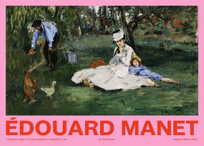 Édouard Manet The Monet Family in Their Garden at Argenteuil, 1874 No2 - Juliste