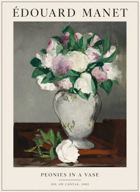 Édouard Manet Peonies in a Vase No1 - Juliste