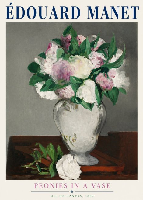 Édouard Manet Peonies in a Vase No5 - Juliste