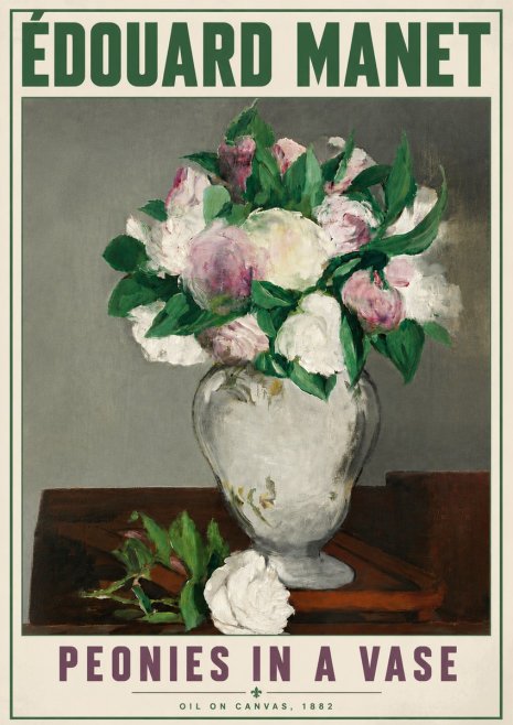 Édouard Manet Peonies in a Vase No6 - Juliste