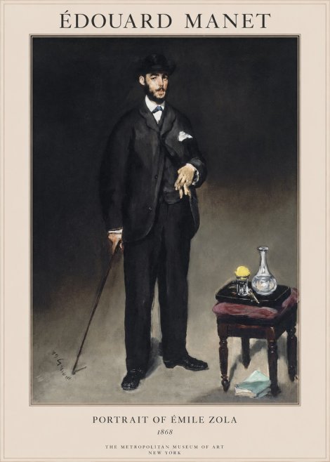 Édouard Manet Portrait of Émile Zola No1 - Juliste
