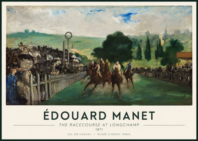 Édouard Manet The Racecourse at Longchamp No1 - Juliste