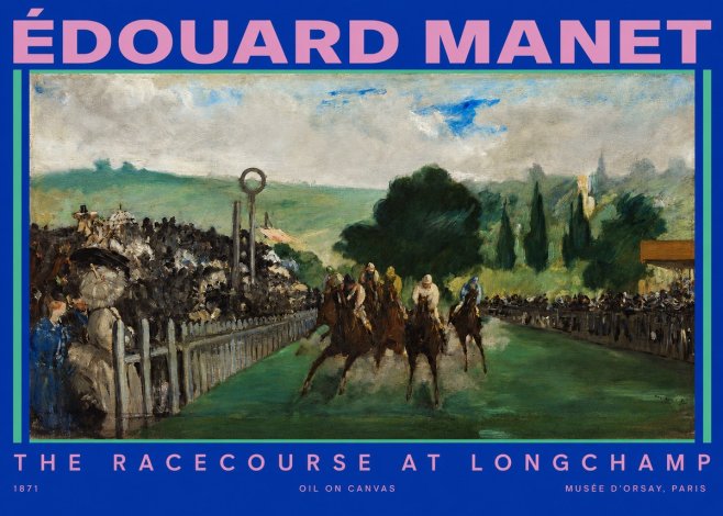 Édouard Manet The Racecourse at Longchamp No2 - Juliste
