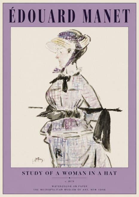 Édouard Manet Study of a Woman in a Hat No2 - Juliste