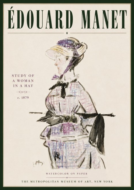 Édouard Manet Study of a Woman in a Hat No5 - Juliste