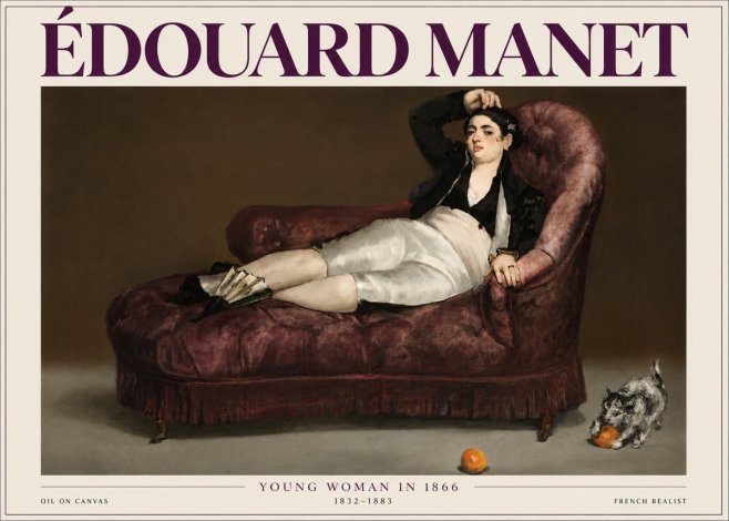 Édouard Manet Young Woman in 1866 No4 - Juliste