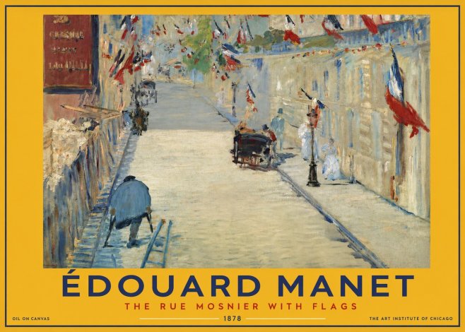 Édouard Manet The Rue Mosnier with Flags No2 - Juliste