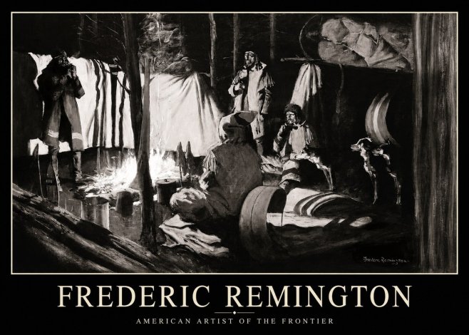 Frederic Remington A Trapper's Camp No1 - Juliste