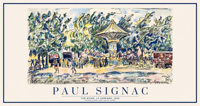 Signac The Kiosk, La Varenne, 1908 No1 - Juliste